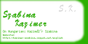 szabina kazimer business card